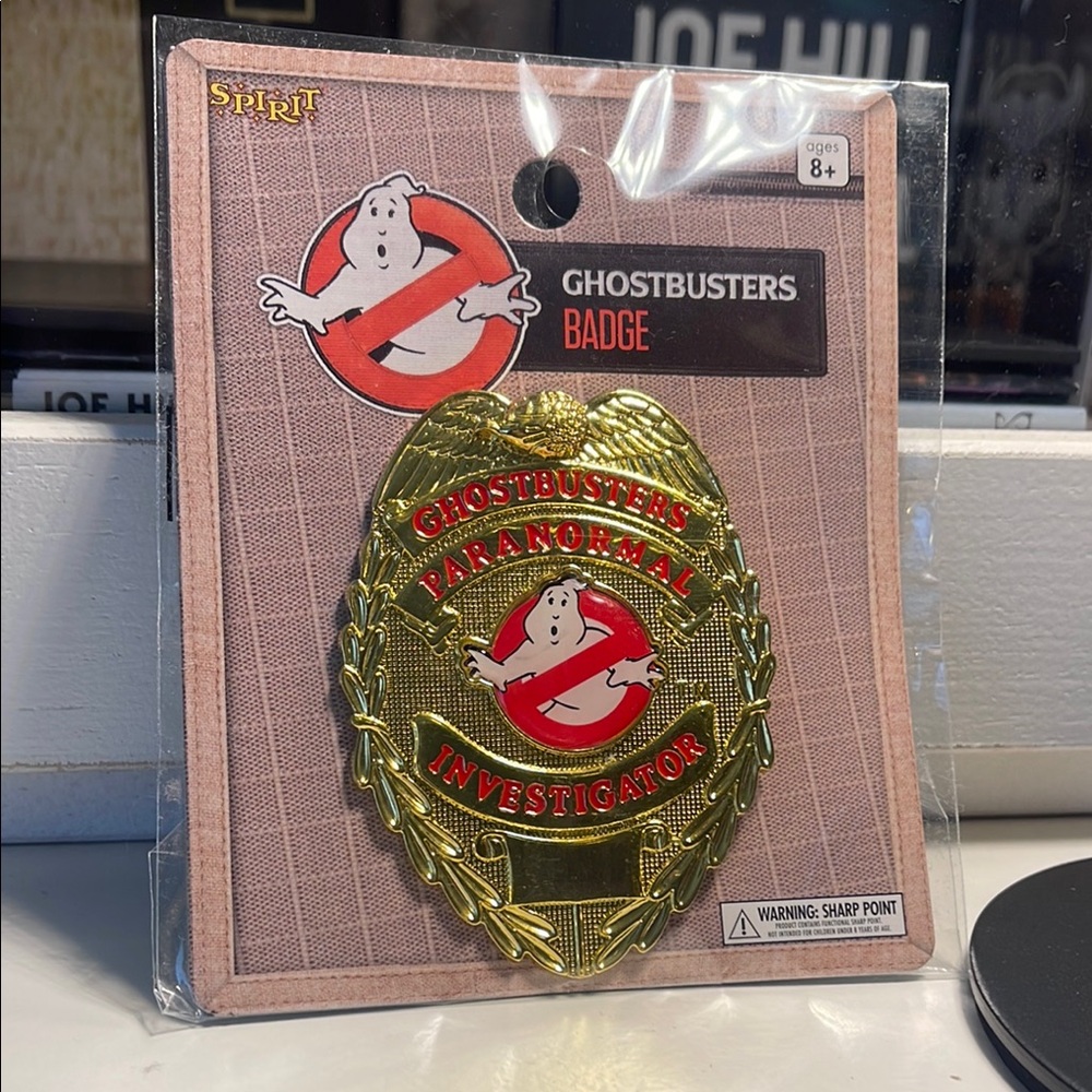 Spirit Ghostbusters Paranormal Investigator Badge Gold and Red